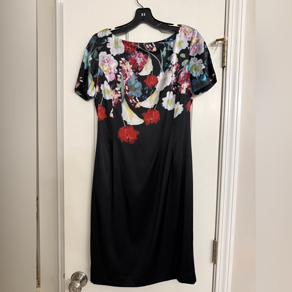 NWT St. John Floral Black Dress